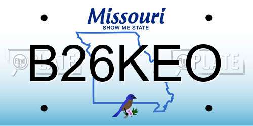 B26KEO Missouri License Plate