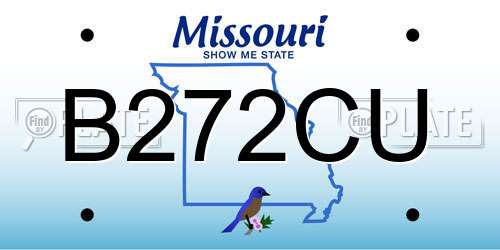 B272CU Missouri License Plate