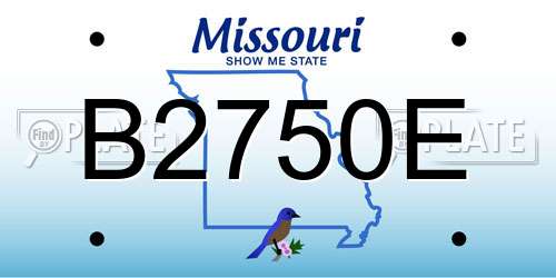 B2750E Missouri License Plate