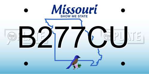 B277CU Missouri License Plate