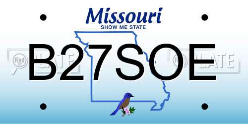 B27SOE Missouri License Plate