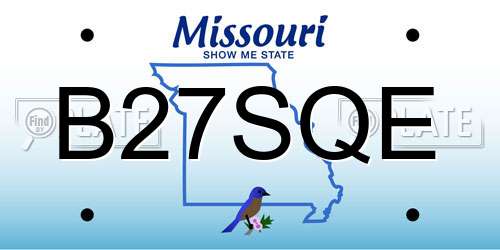 B27SQE Missouri License Plate