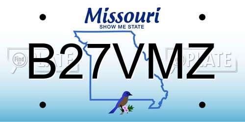 B27VMZ Missouri License Plate
