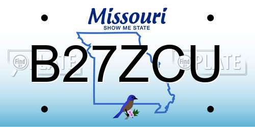 B27ZCU Missouri License Plate