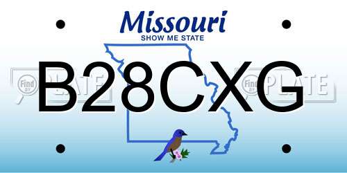B28CXG Missouri License Plate