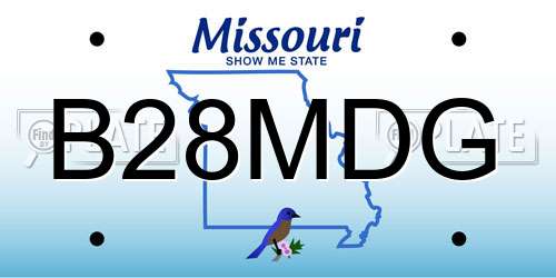 B28MDG Missouri License Plate