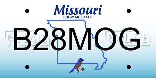 B28MOG Missouri License Plate