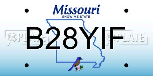 B28YIF Missouri License Plate