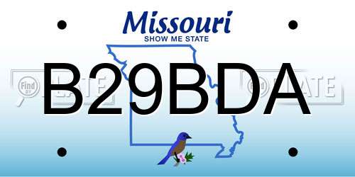 B29BDA Missouri License Plate