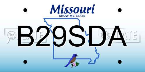B29SDA Missouri License Plate