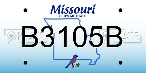 B3105B Missouri License Plate