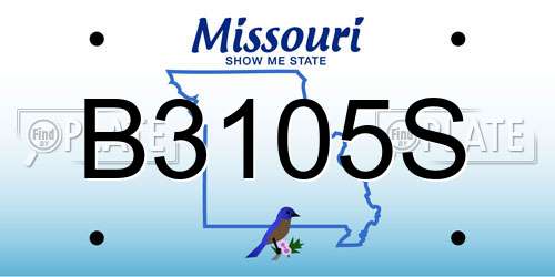 B3105S Missouri License Plate
