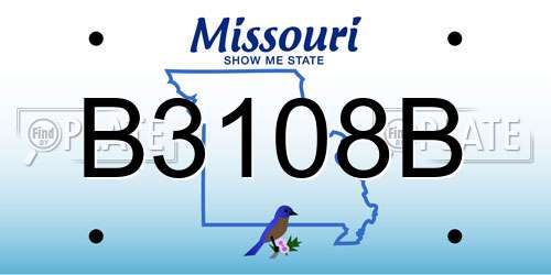 B3108B Missouri License Plate