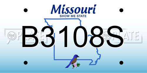 B3108S Missouri License Plate