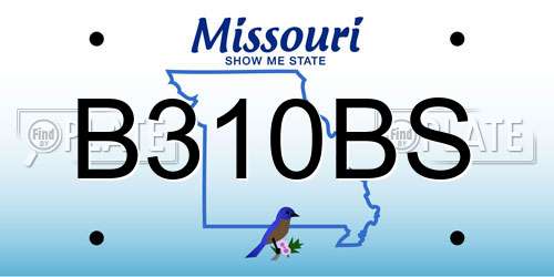 B310BS Missouri License Plate