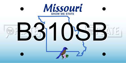 B310SB Missouri License Plate