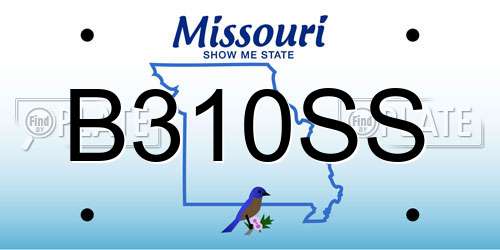 B310SS Missouri License Plate