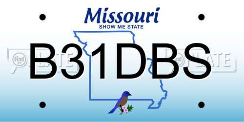 B31DBS Missouri License Plate