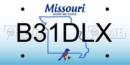 B31DLX Missouri License Plate
