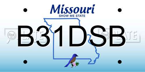 B31DSB Missouri License Plate
