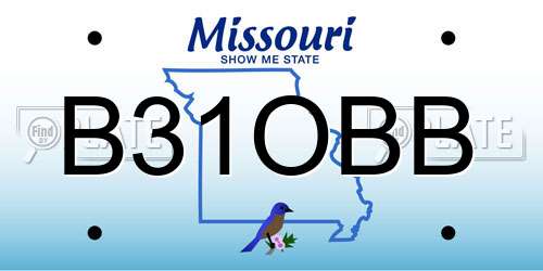 B31OBB Missouri License Plate