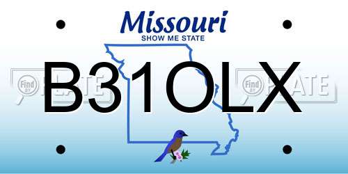 B31OLX Missouri License Plate