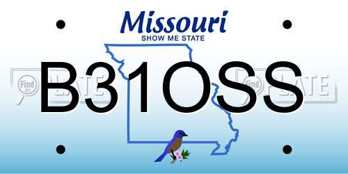 B31OSS Missouri License Plate