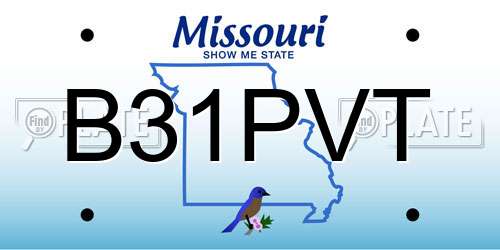 B31PVT Missouri License Plate