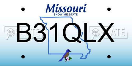 B31QLX Missouri License Plate
