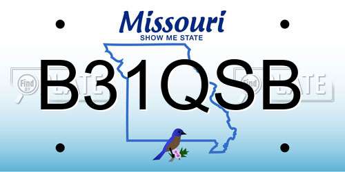 B31QSB Missouri License Plate