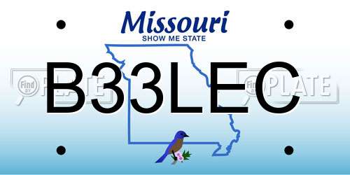 B33LEC Missouri License Plate