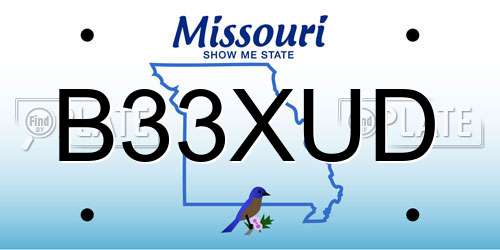 B33XUD Missouri License Plate