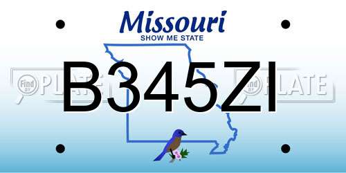 B345ZI Missouri License Plate