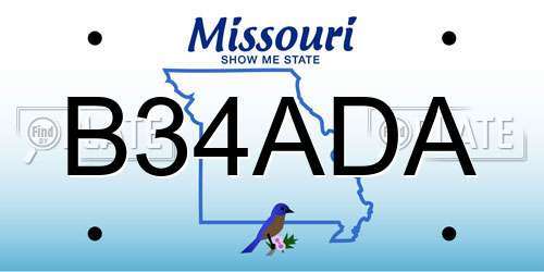 B34ADA Missouri License Plate