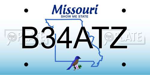 B34ATZ Missouri License Plate