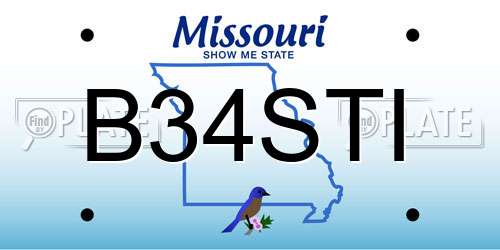 B34STI Missouri License Plate