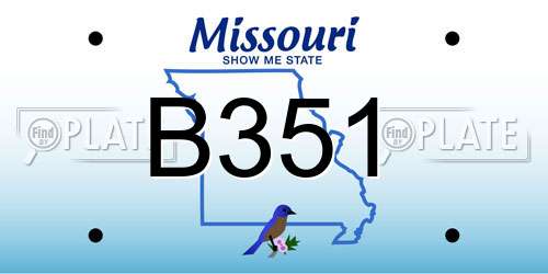 B351 Missouri License Plate