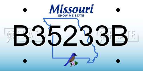 B35233B Missouri License Plate