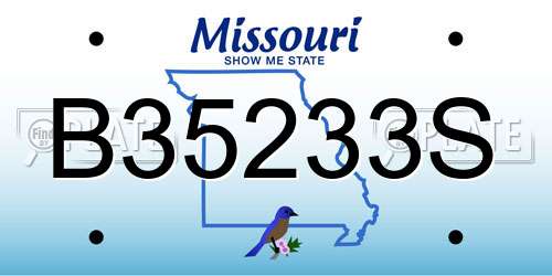 B35233S Missouri License Plate
