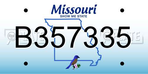 B357335 Missouri License Plate