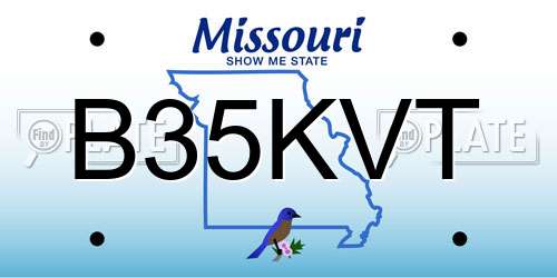 B35KVT Missouri License Plate
