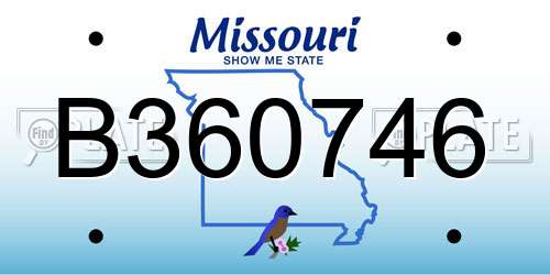 B360746 Missouri License Plate