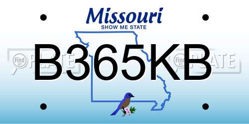 B365KB Missouri License Plate