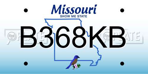 B368KB Missouri License Plate