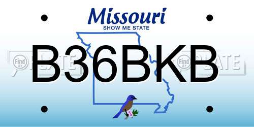 B36BKB Missouri License Plate