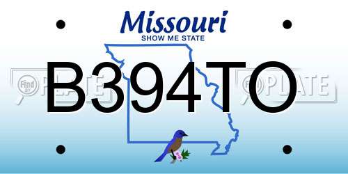 B394TO Missouri License Plate