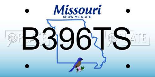 B396TS Missouri License Plate