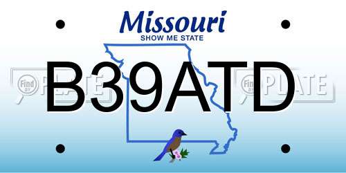 B39ATD Missouri License Plate
