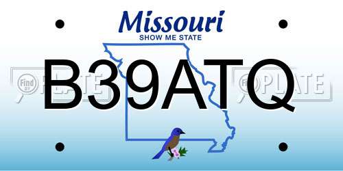 B39ATQ Missouri License Plate
