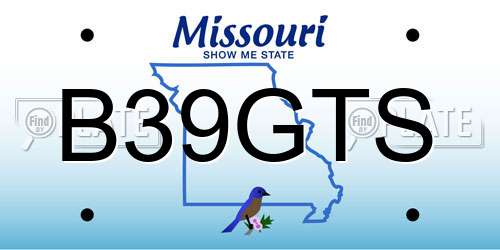 B39GTS Missouri License Plate